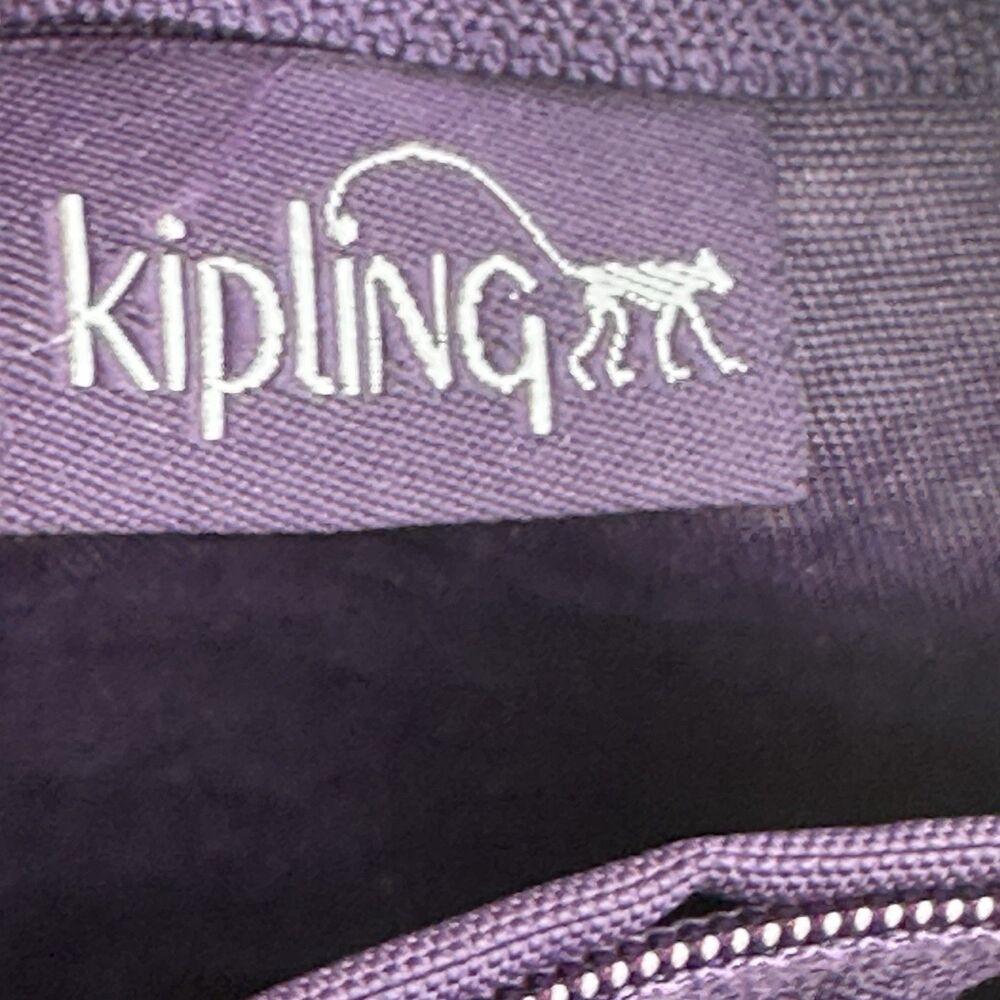 Kipling Deep Purple Creativity Large Zipper Organizer Accessory Pouch Wallet - Picture 6 of 9